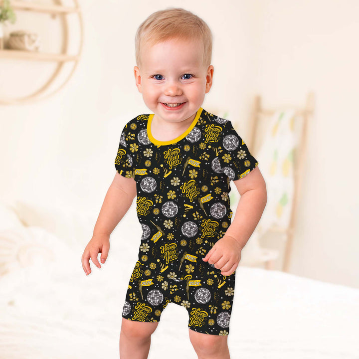 Disco New Years Eve Two Piece Short Sleeve Shorts Pajama Set