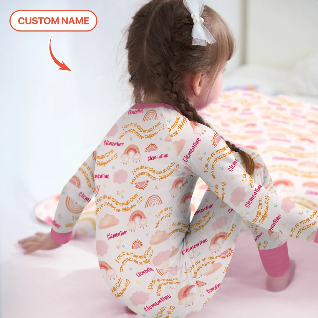 I Can Do All Things Through Christ Custom Name Convertible Zippy , I Can Do All Things Through Christ Custom Name Convertible Zippy - 0-3M
