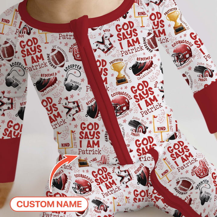 God Says I Am Touch Down Time Custom Name  Convertible Zippy