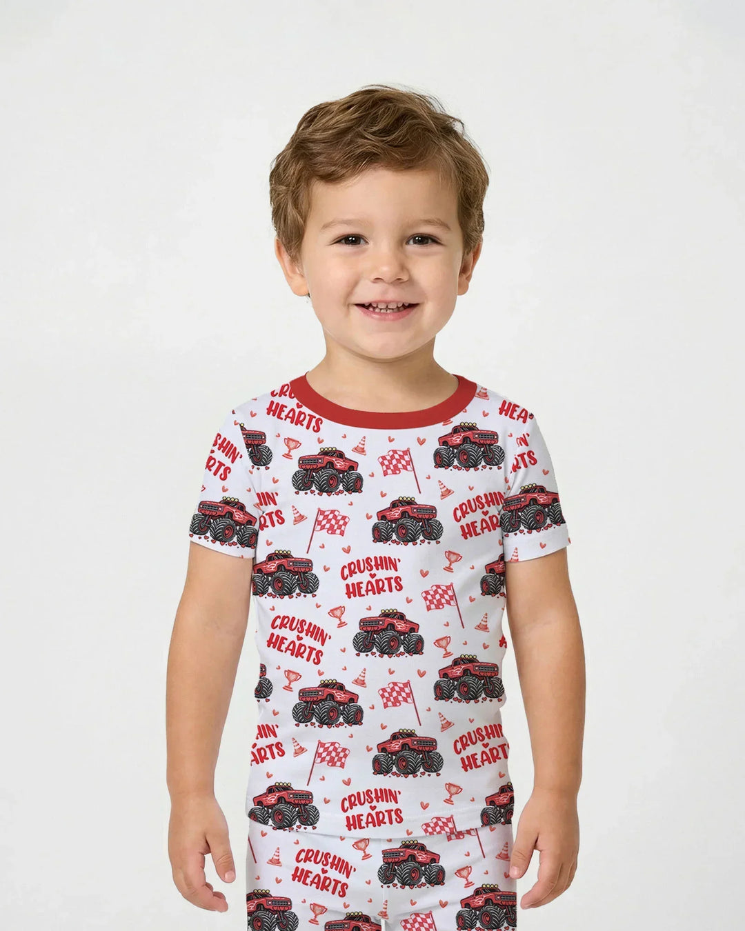 Crushin Hearts Two Piece Short Sleeve Pajama Set