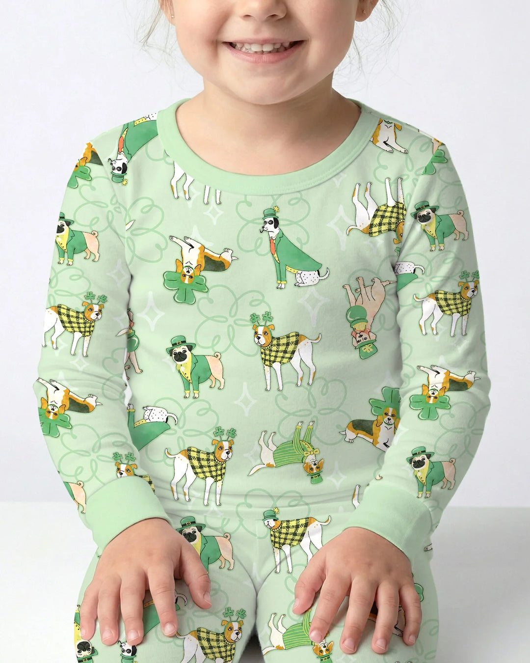 St. Patrick's Day Puppies Two Piece Long Sleeve Pajama Set
