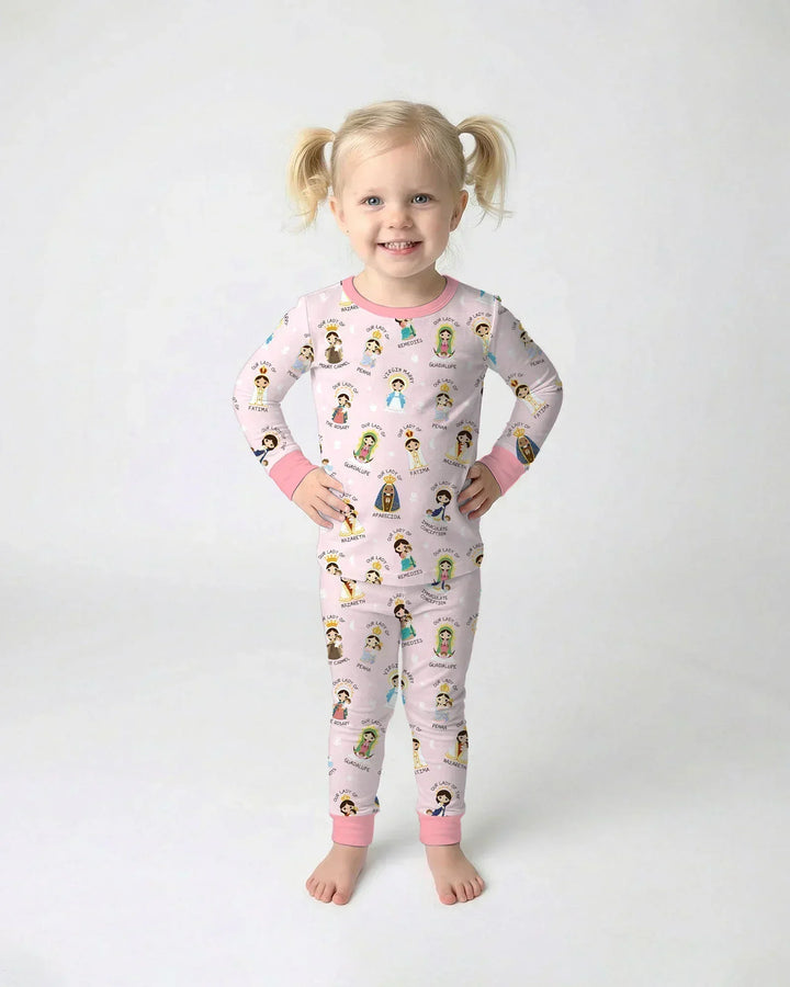 Little Marian Blessings Two Piece Long Sleeve Pajama Set