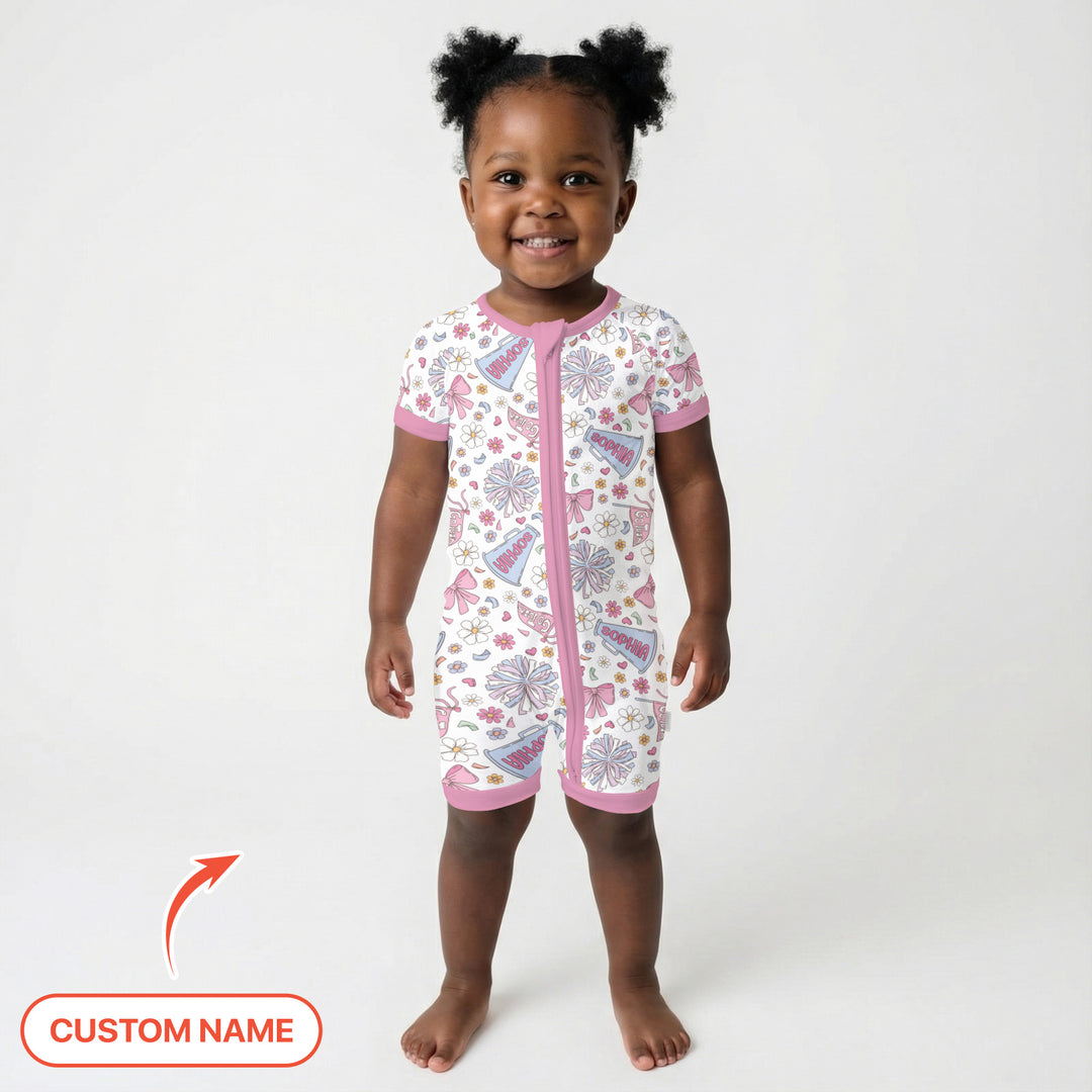 Custom Name Pastel Cheerleader Shorty Zippy
