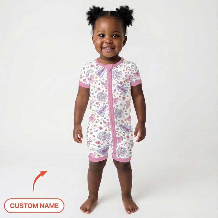 Custom Name Pastel Cheerleader Shorty Zippy