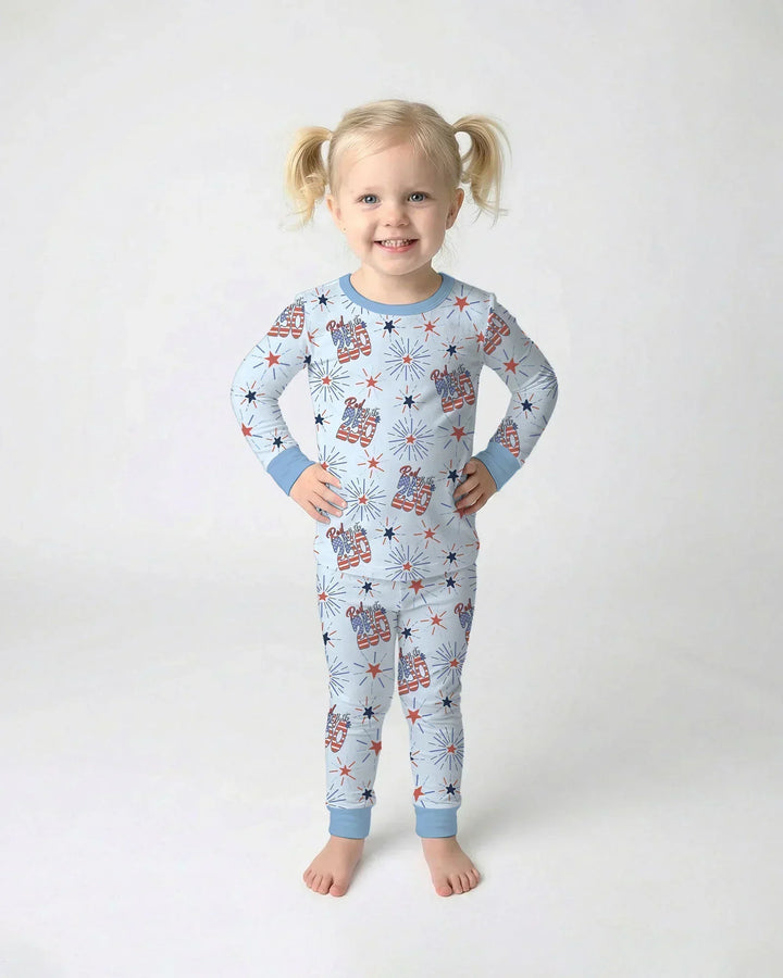 Red White and 250th Anniversary Bamboo Two Piece Long Sleeve Pajama Set