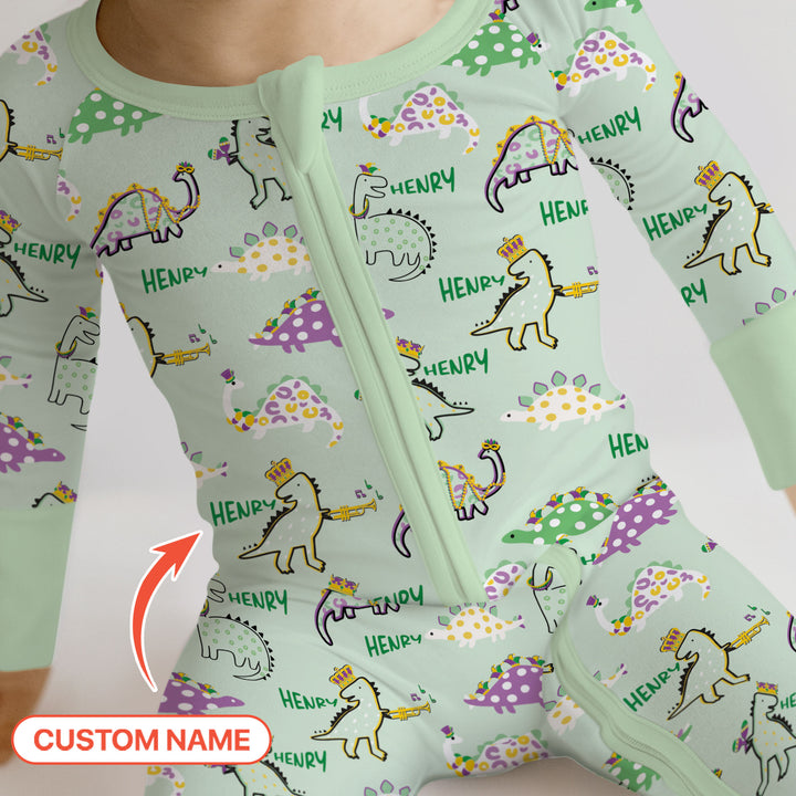 Custom Name Mardi Gras Saurus Convertible Zippy