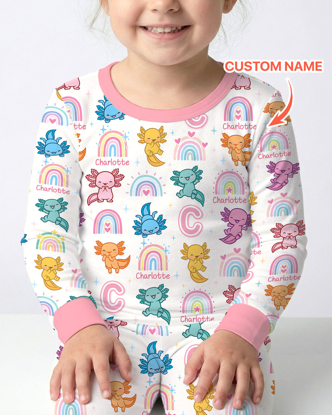 Axololt Custom Name Two Piece Long Sleeve Pajama Set