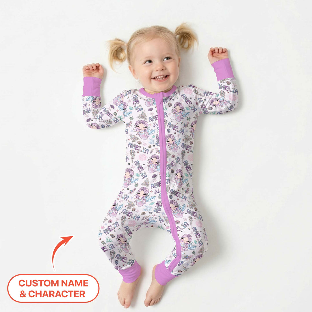 Custom Name Doodle Little Mermaid Convertible Zippy