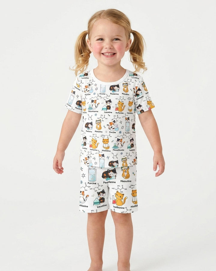 Conjunto de Pijama de Dos Piezas de Bambú con Mangas Cortas y Pantalones Cortos