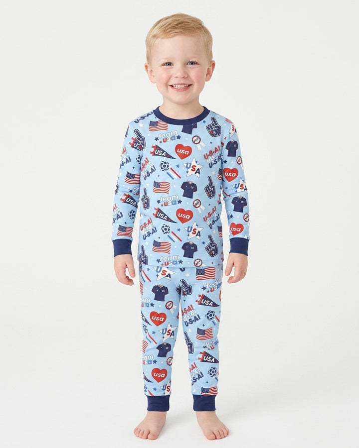 Zweiteiliges Langarm-Pyjama-Set mit Sommerfrüchten