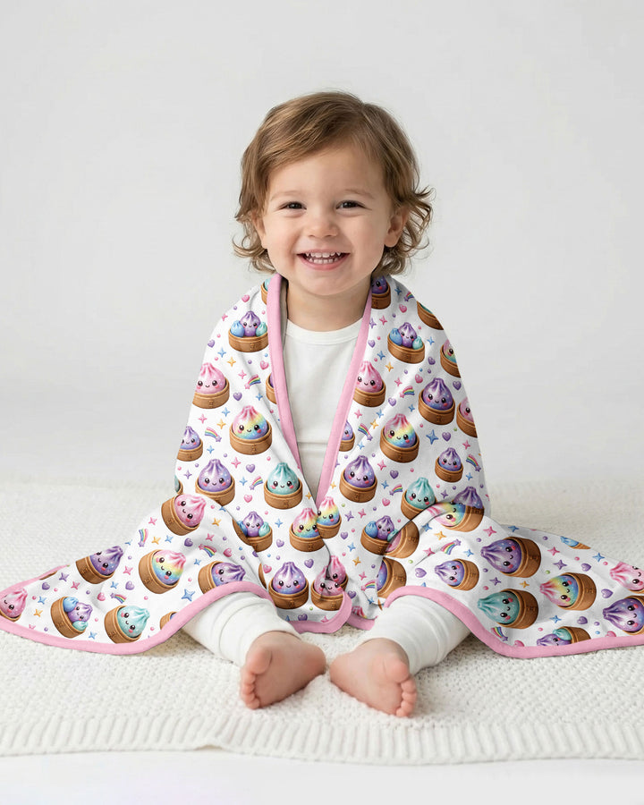 Cute Glitter Dumpling Bamboo Blanket