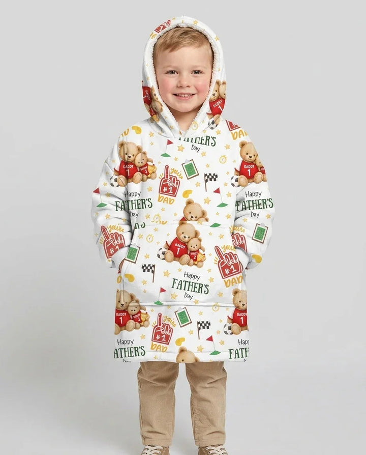 You're #1 Dad Daddy & Me Matching Bamboo Blanket Hoodie