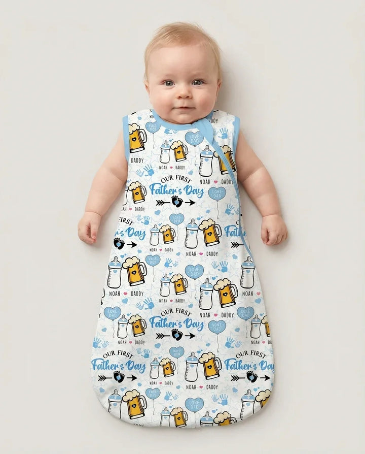 Custom Name First Father's Day Drink Bamboo Sleep Bag
