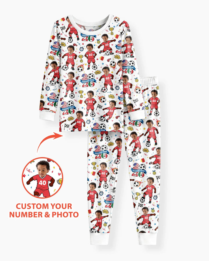 Conjunto de pijama de dos piezas de bambú con mangas largas, plantilla PERSONALIZADA