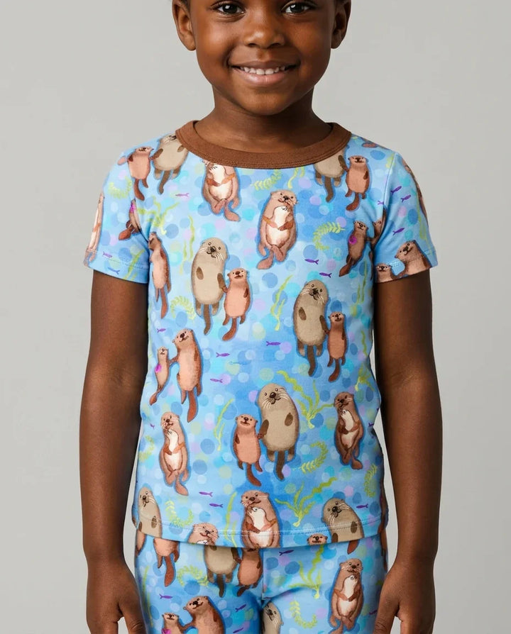 Pijama de dos piezas de manga corta de bambú Otterly Together