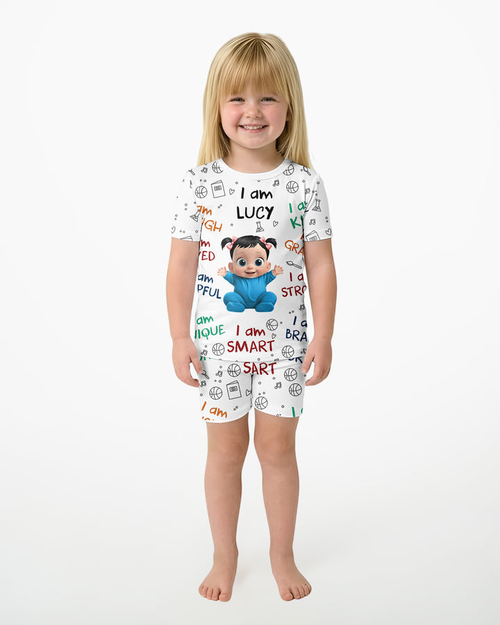 Growing With Confidence Bamboo Two Piece Short Sleeve Shorts Pajama Set