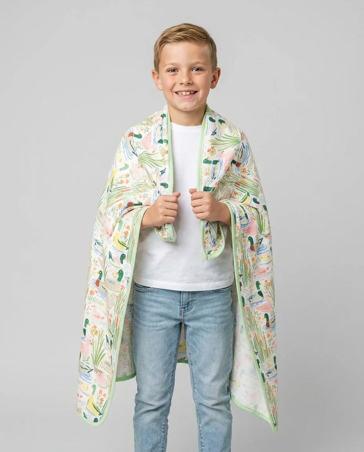 Whimsical Mallard Duck Bamboo Blanket
