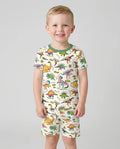 All The Dino Types Bamboo Two Piece Short Sleeve Shorts Pajama Set