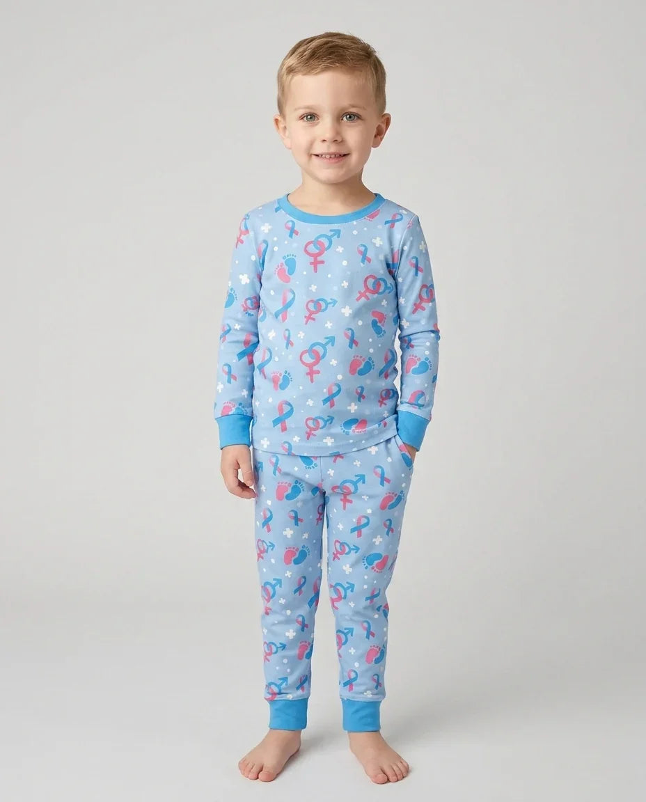 Zweiteiliges Langarm-Pyjama-Set mit Sommerfrüchten