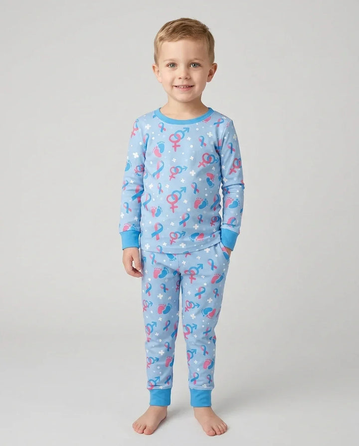 Zweiteiliges Langarm-Pyjama-Set mit Sommerfrüchten