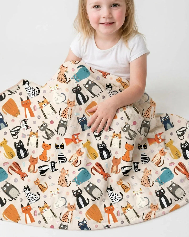 Goofy Mischief Cat Family Matching Bamboo Blanket