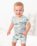 Whimsical Psalms 23 Map Bamboo Two Piece Short Sleeve Shorts Pajama Set