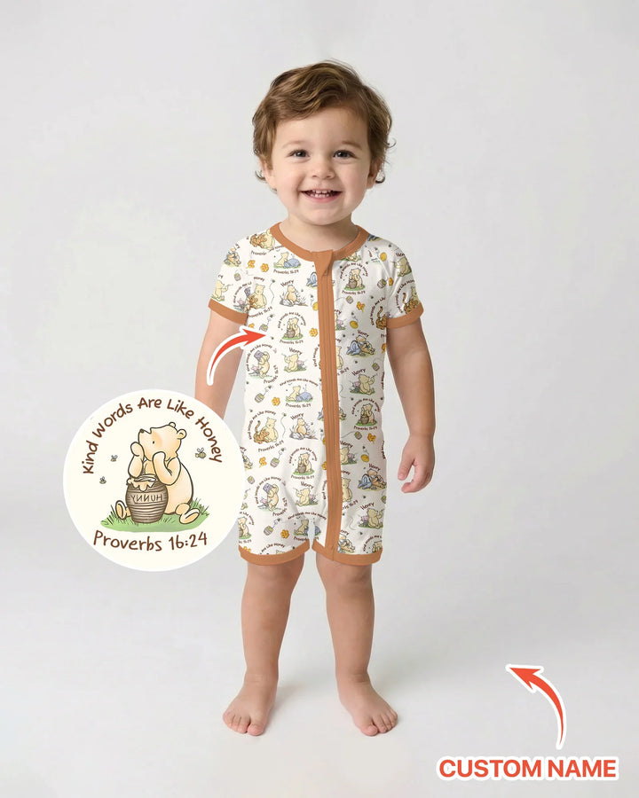 Kind Words Are Like Honey Custom Name Bamboo Shorty Zippy
