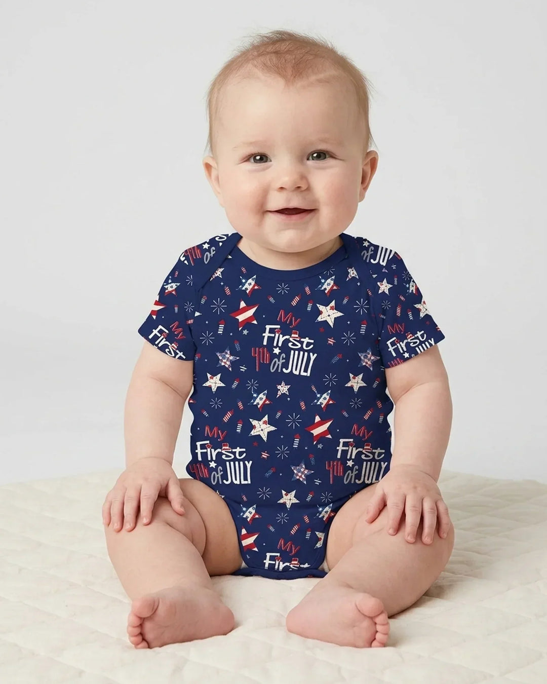 My First 4th of July Star Striped Bamboo Bodysuit