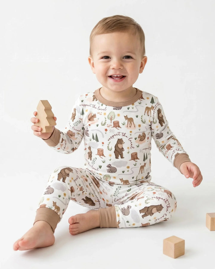 Respect The Local Bamboo Two Piece Long Sleeve Pajama Set