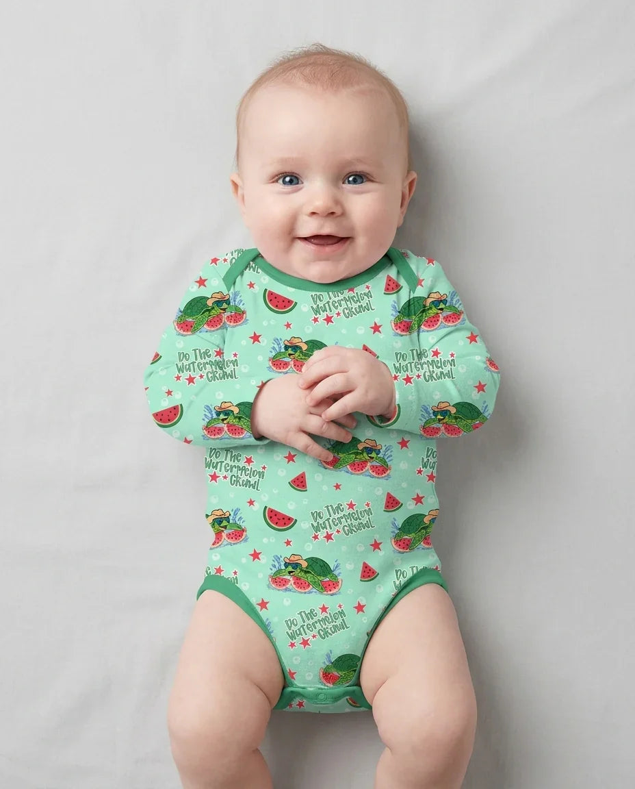 Watermelon Turtle Family Matching Bamboo Bodysuit