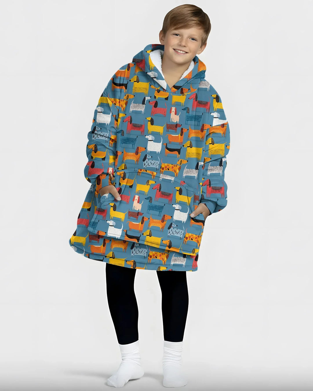 Whimsical Dachshund Wearable Bamboo Blanket Hoodie