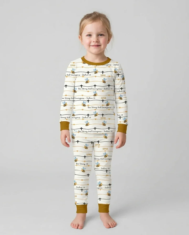 Zweiteiliges Langarm-Pyjama-Set mit Sommerfrüchten
