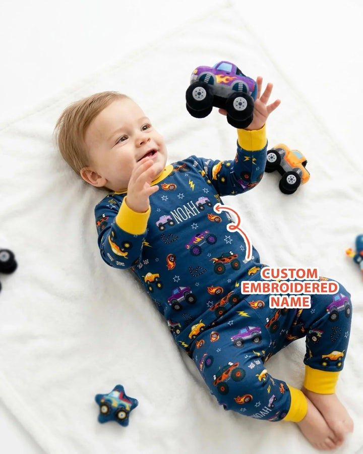 Zweiteiliges Langarm-Pyjama-Set mit Sommerfrüchten