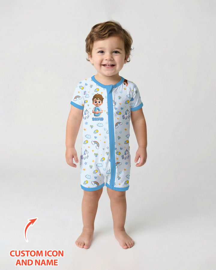 Little Star Initial Bamboo Shorty Zippy