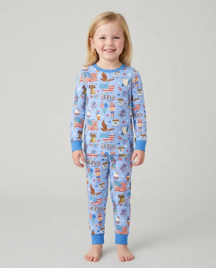 Zweiteiliges Langarm-Pyjama-Set mit Sommerfrüchten