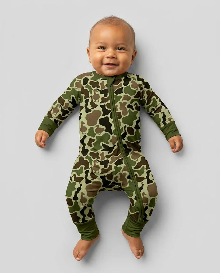 Mallard Duck Hunting Camouflage Bamboo Convertible Zippy