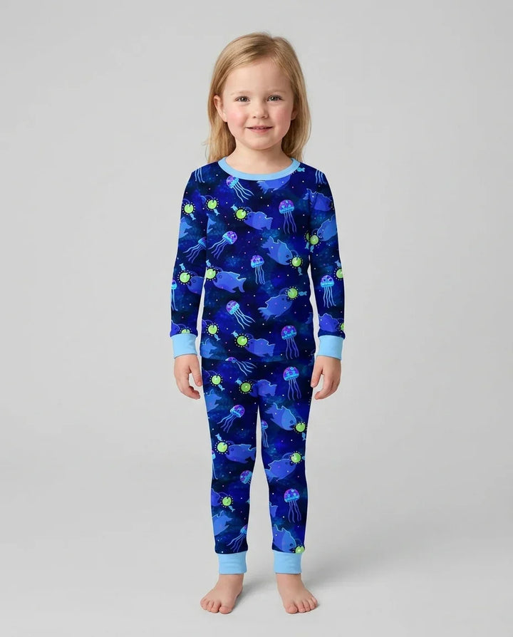Happy Glow Fish Bamboo Two Piece Long Sleeve Pajama Set