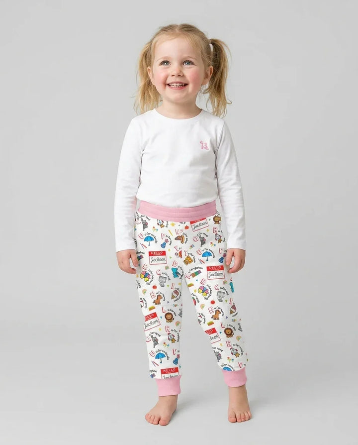 Custom Name Hello School ABCs Bamboo Jogger