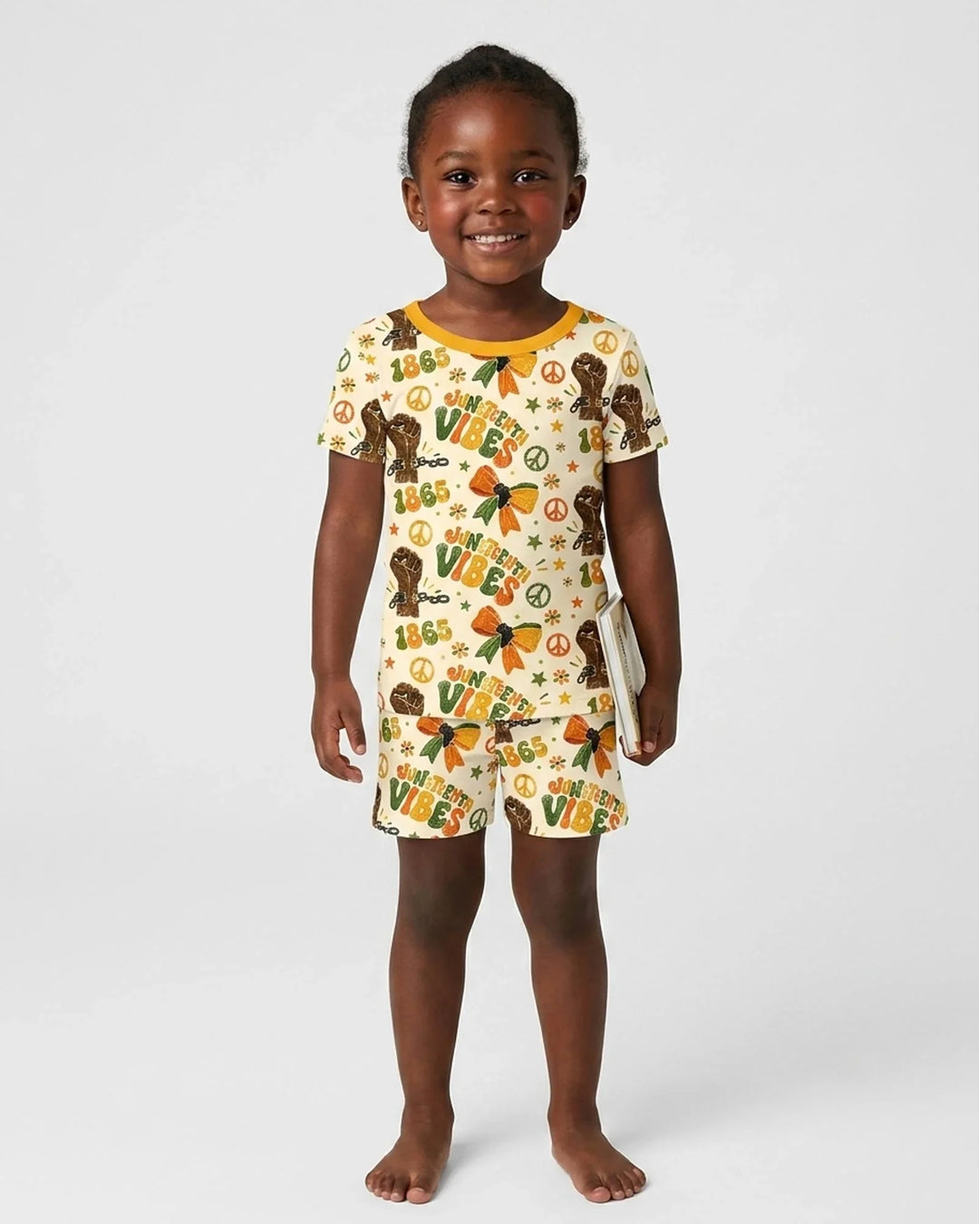 Juneteenth Vibes Vintage Bamboo Two Piece Short Sleeve Shorts Pajama Set