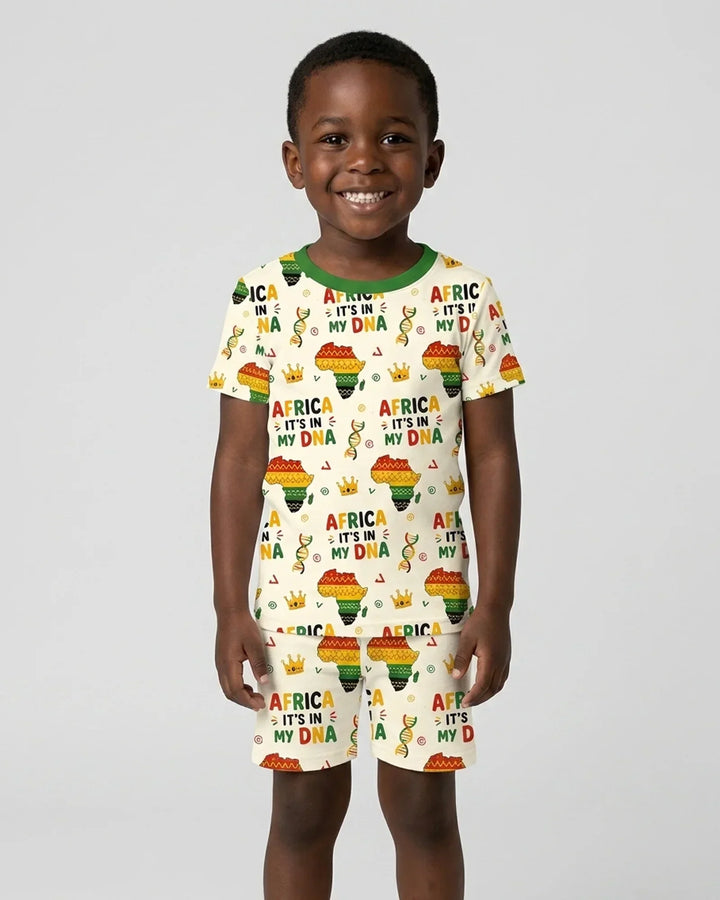 Africa It's In My DNA Bamboo Two Piece Short Sleeve Shorts Pajama Set