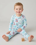 Conjunto de pijama de dos piezas de bambú de manga larga Land Of Free a juego para toda la familia