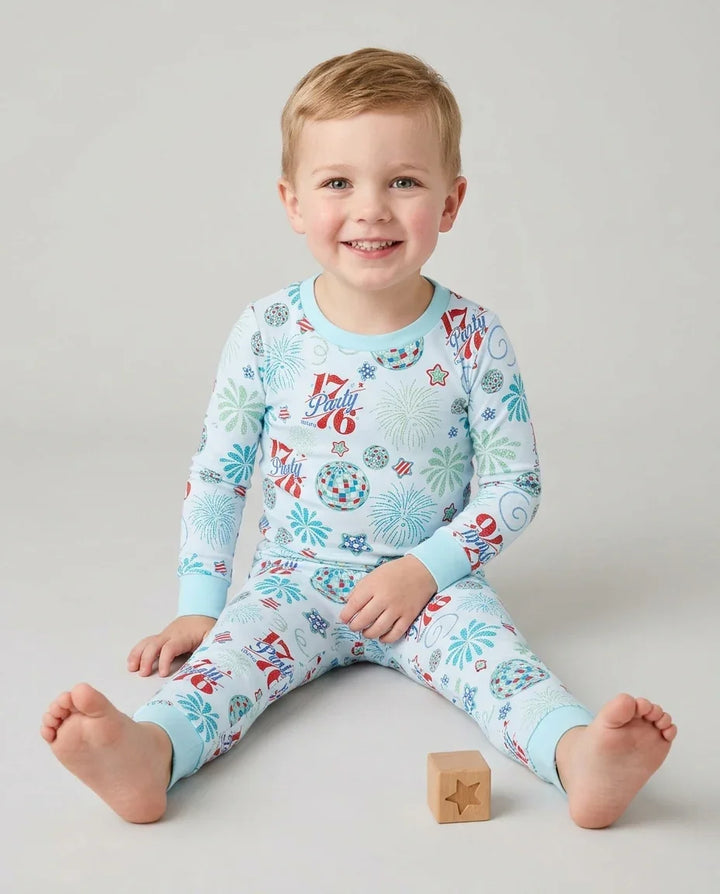 Land Of Free Family Matching Bamboo Two Piece Long Sleeve Pajama Set