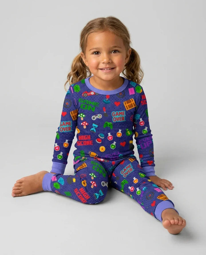 Gamer Mode On Family Matching Bamboo Two Piece Long Sleeve Pajama Set