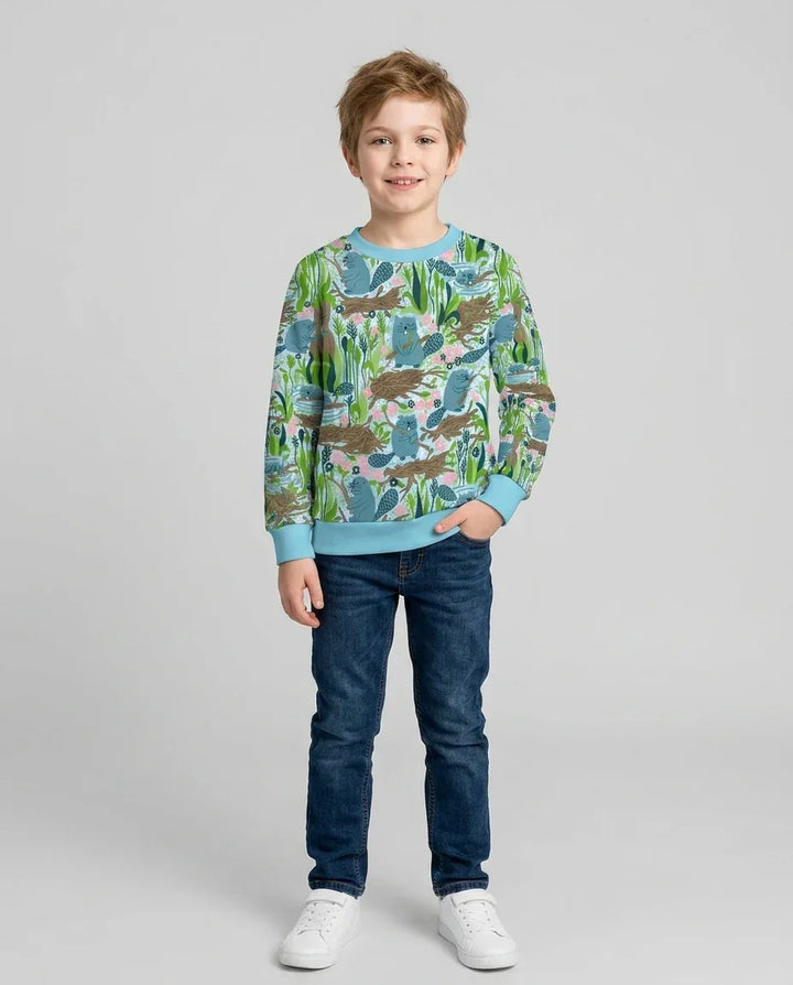 Sudadera con cuello redondo de bambú Little Dam Builders