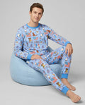 Conjunto de pijama de bambú para hombre con diseños patrióticos y emblemáticos dibujados a mano