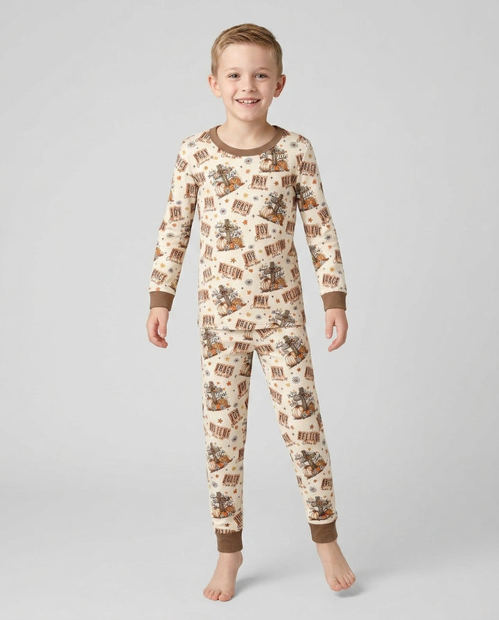 Conjunto de pijama de dos piezas de bambú con mangas largas, plantilla PERSONALIZADA