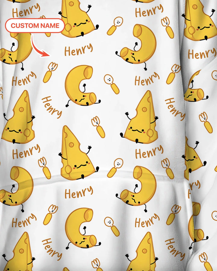Custom Name Mac & Cheese Club Bamboo Blanket Hoodie