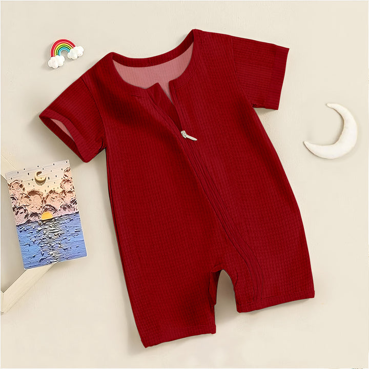 Red Ribbed Bamboo Baby Clothing – Soft and Cozy