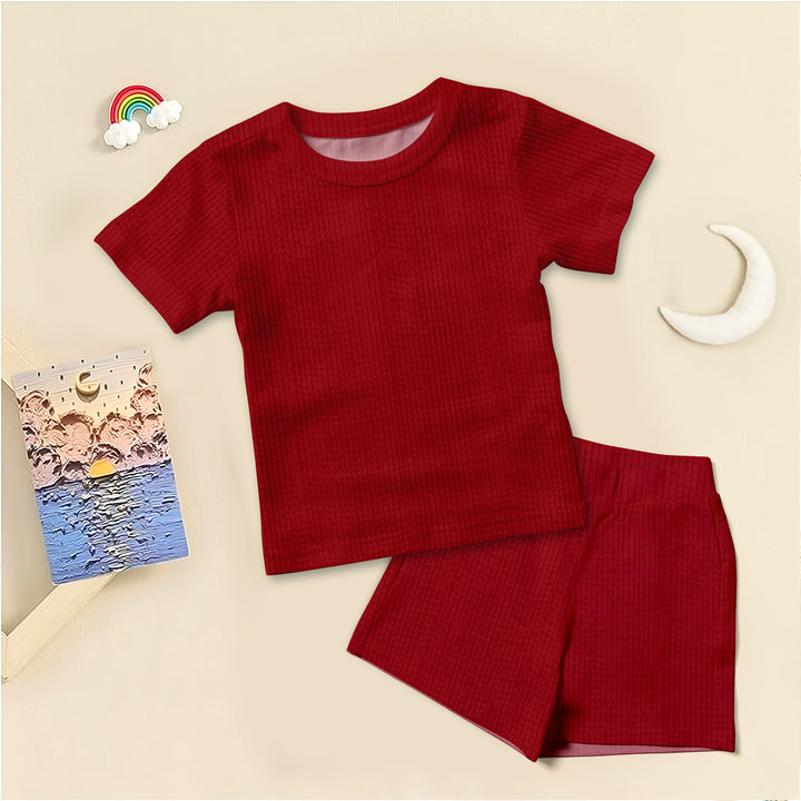 Red Ribbed Bamboo Baby Clothing – Soft and Cozy