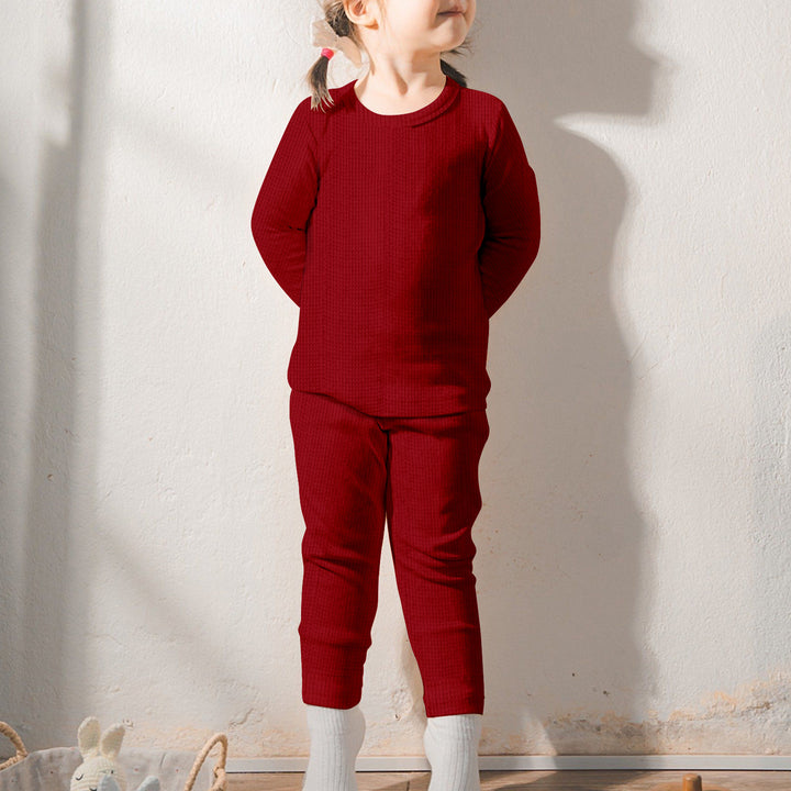 Red Ribbed Bamboo Baby Clothing – Soft and Cozy